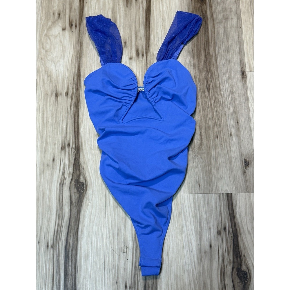 Free People Double Take Thong Bodysuit Cobalt Blue Women's Size XS
